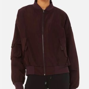 It girl bomber jacket in Oxblood (dark burgundy/purple)